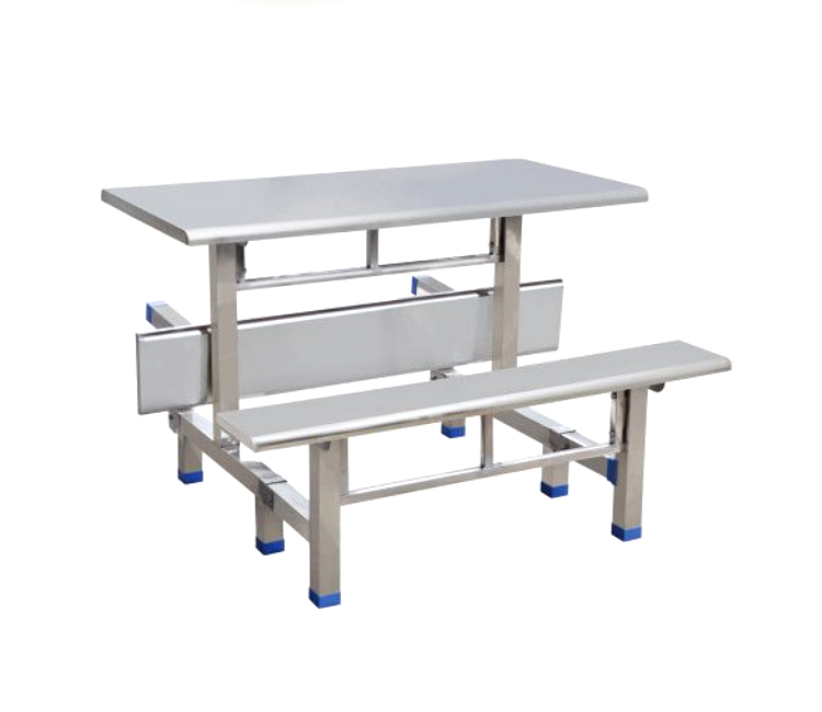 FH21-8002 不锈钢四位翻板条凳餐桌椅
