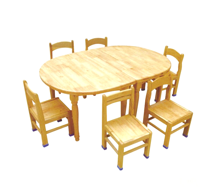 FH21-6801 椭圆形橡胶木桌椅