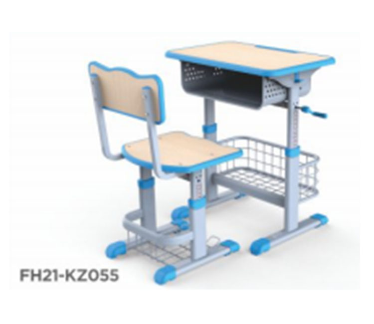 FH21-KZ055 注塑包边手摇式学生课桌椅