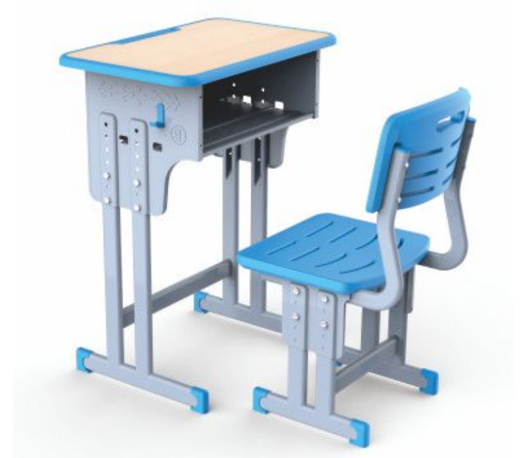 FH21-KZ081 注塑包边双柱单层学生课桌椅