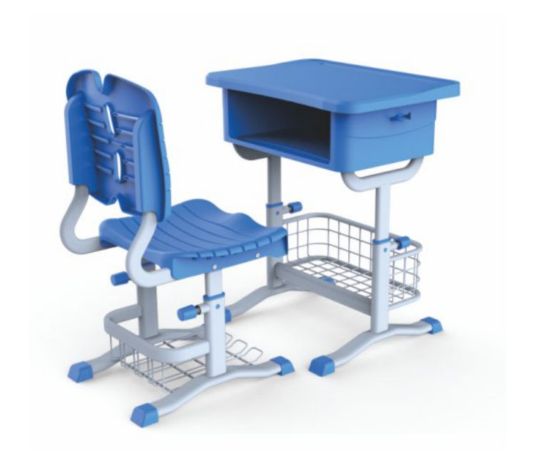 FH21-KZ065 注塑旋钮式升降学生课桌椅